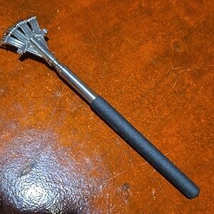 Source Unknown Black and Silver Extendable Back Scratcher